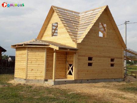 Дом проект Менск из бруса 6х8м с установкой Дом проект Менск из бруса 6х8м с установкой